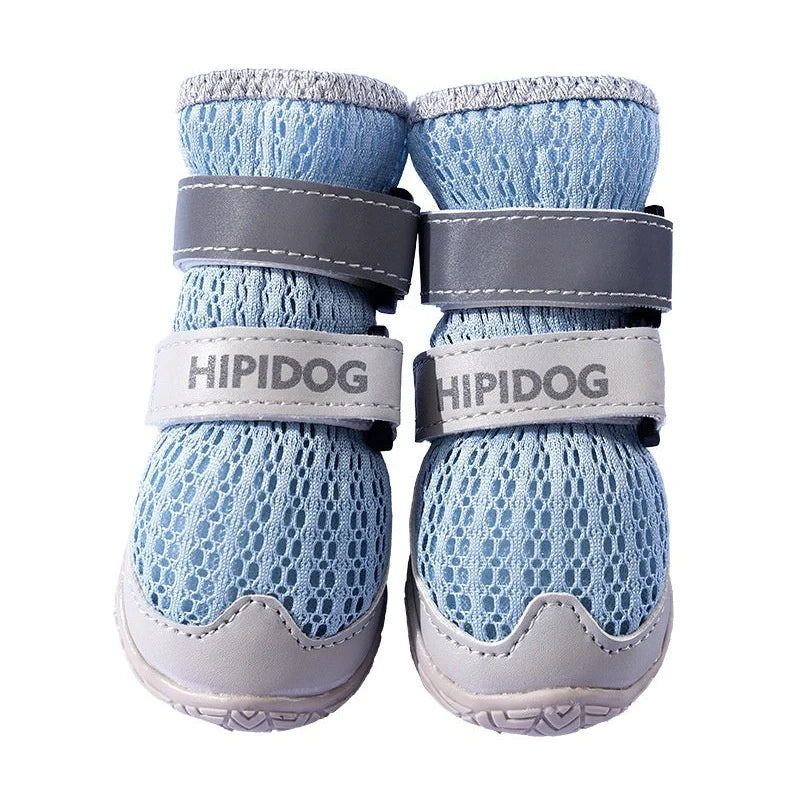 Dog shoes with breathable PU material in Bondi Blue colour showing anti-scald sole protection