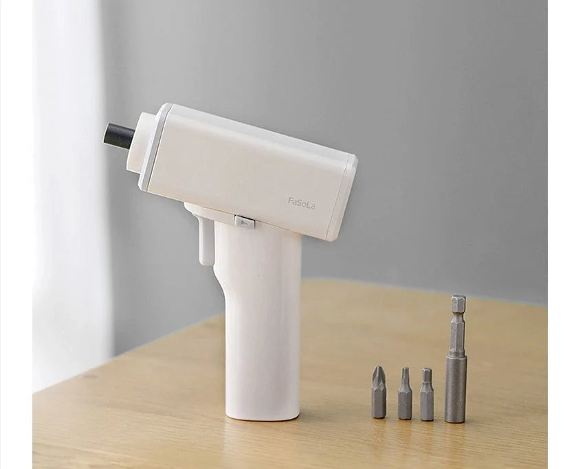 Compact electric screwdriver with LED lighting for home projects