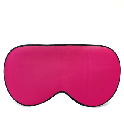 Double-sided mulberry silk eye mask showing 22cm by 11cm dimensions in navy blue colour
