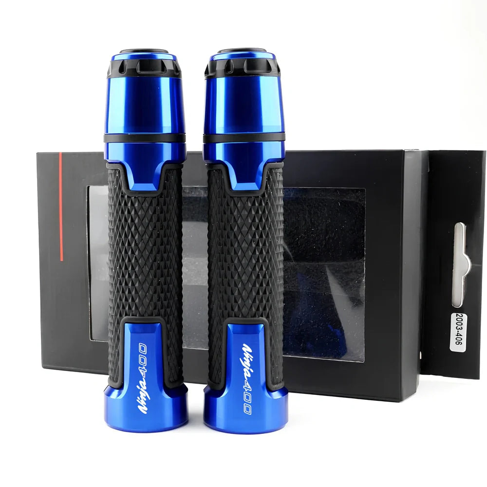 Kawasaki motorcycle silicone handlebar grips with diamond-pattern texture in multiple colours