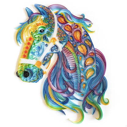 Handmade quilted paper painting set with animal themes and crafting tools