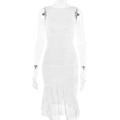 Slim, sleeveless mini dress in various colors, perfect for summer parties and clubs