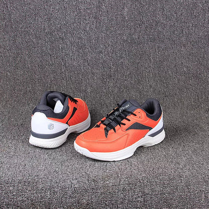 Men's wide fit orange casual sports shoe with enhanced support and breathable materials