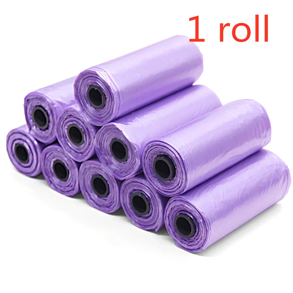 Pack of green solid colour pet waste bags in 20PCS quantity for dog and cat poop pickup