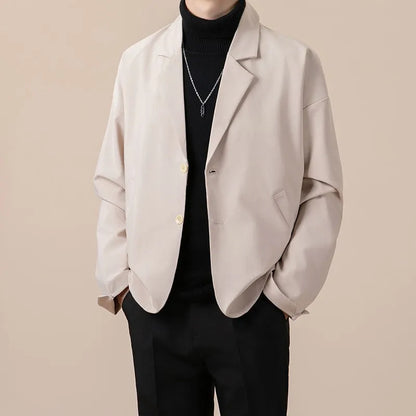 Casual loose-fit suit jacket in light business style, available in multiple colours and sizes.