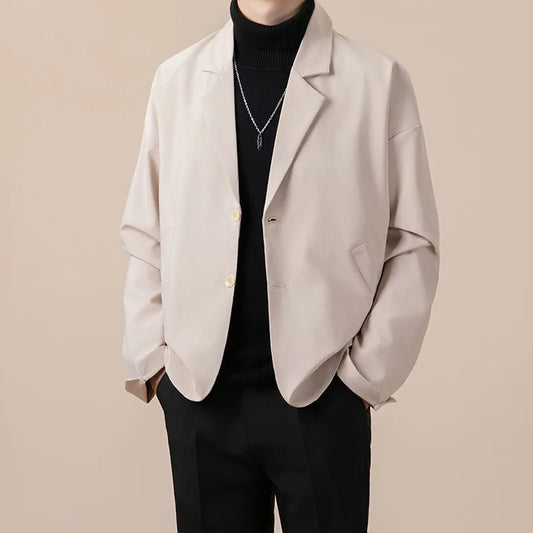 Casual loose-fit suit jacket in light business style, available in multiple colours and sizes.