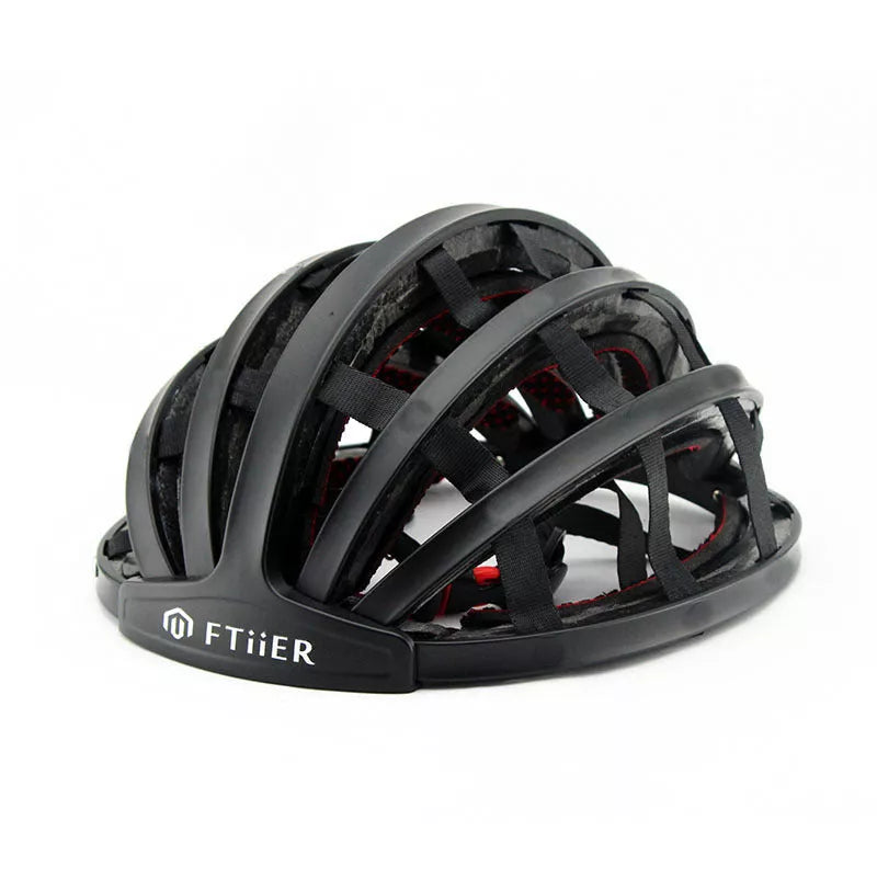Ultralight folding bicycle helmet in black, white, silver, pink, or fluorescent green