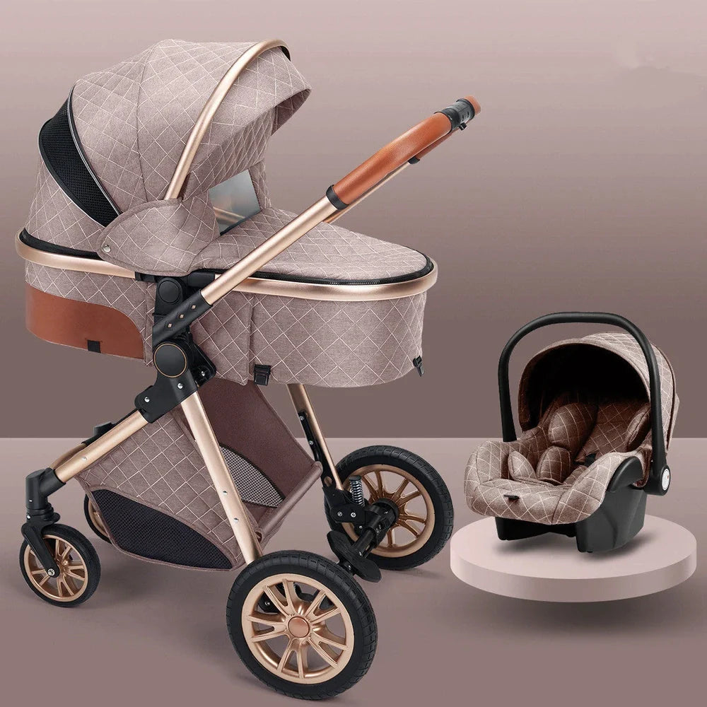 Lightweight folding baby stroller in black tube grey with shock absorbers, 32x60x71cm folded, for 0-3 years newborns