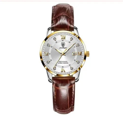 Men's Seiko quartz watch with 43mm round dial, stainless steel strap, 50m water resistance, luminous calendar, sapphire crystal glass