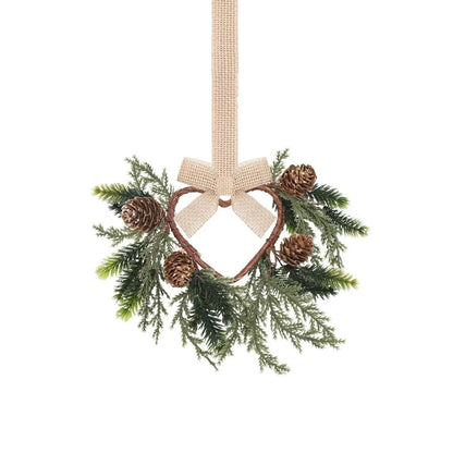 Handmade plastic Christmas garland with bowknot ribbon design, available in seven colour and motif options