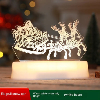Cozy 3D acrylic LED Christmas lamp with festive holiday designs for warm, inviting décor