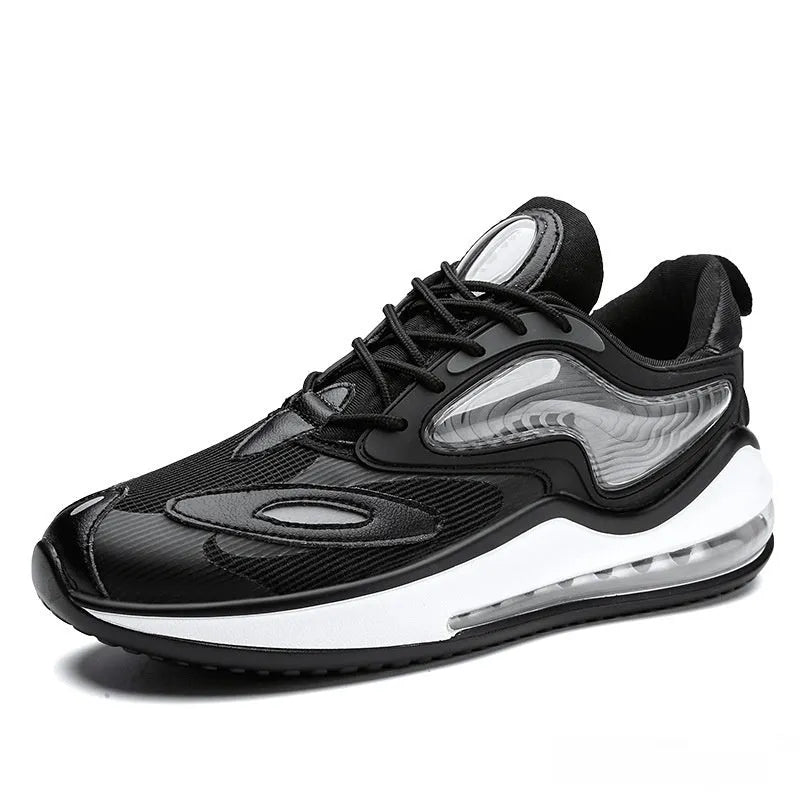 Men's casual summer shoes in Space Black with air cushion and elevated rubber sole