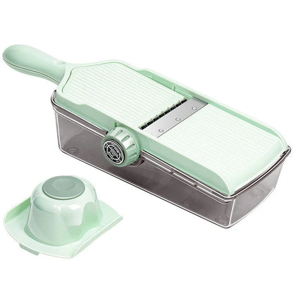 Multifunctional vegetable slicer with adjustable thickness settings for easy kitchen prep