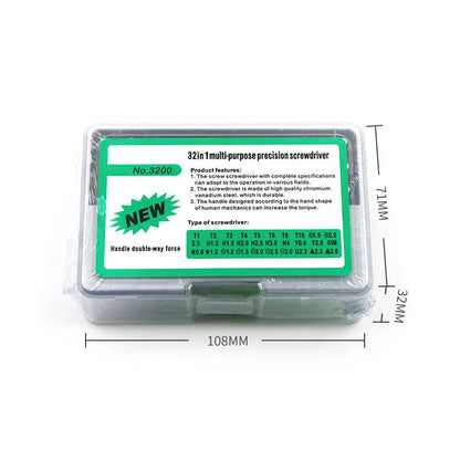 32-in-1 precision screwdriver set for mobile phone and electronics repair with multiple bits