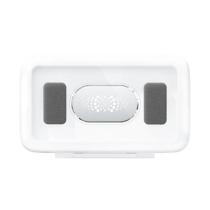 Waterproof shower phone holder with touch screen in white, pink, and black