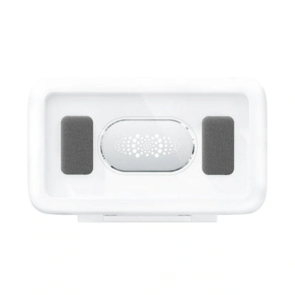 Waterproof shower phone holder with touch screen in white, pink, and black