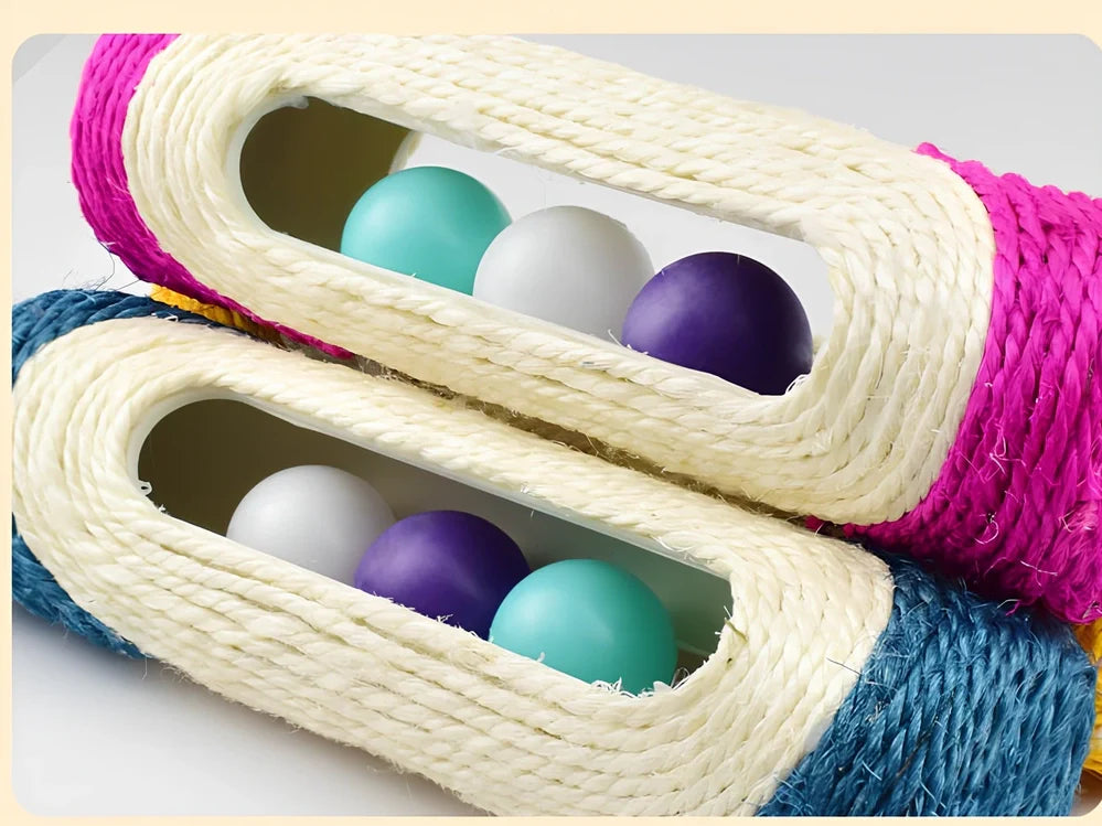 28cm long sisal drum cat toy with 7.5cm diameter for scratching