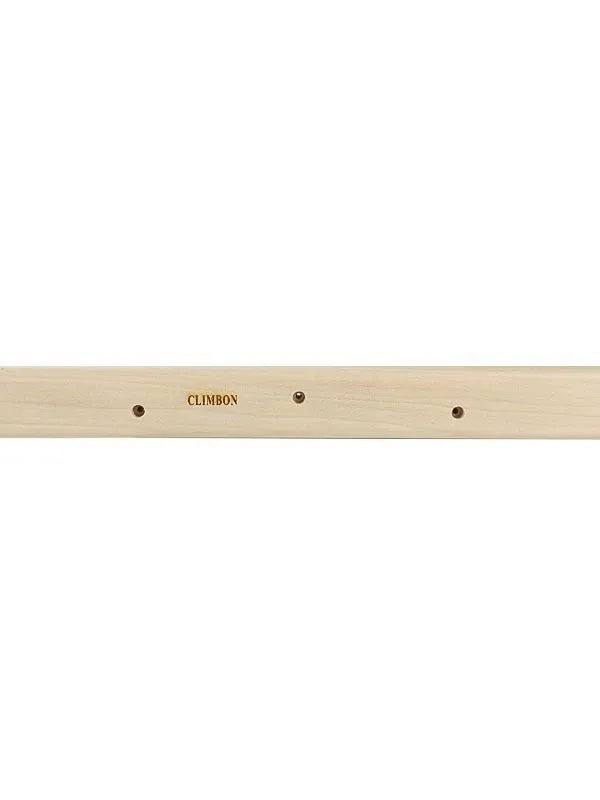 Three solid wood hangboards for grip strength training showing different edge depths and lengths