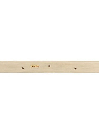 Three solid wood hangboards for grip strength training showing different edge depths and lengths