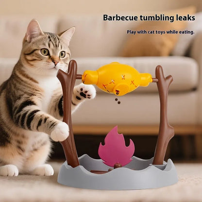 30x30x29cm cat toy with tumbling design that dispenses treats through motion, constructed from ABS PP TPR materials