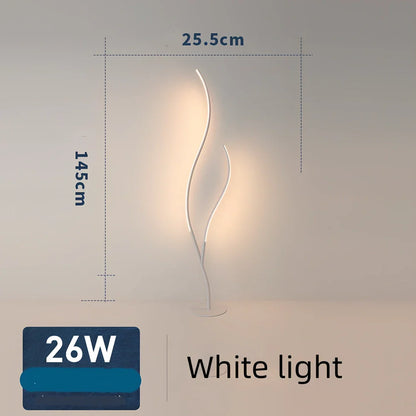 Fashion Twig artistic floor lamp with extended horizontal arm and modern aluminium design