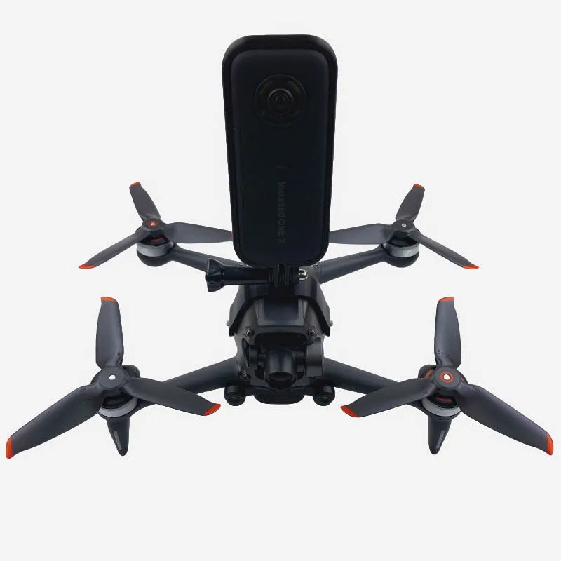 3D-printed hard plastic drone expansion bracket with soft sponge contact for GoPro camera mounting