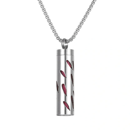 Titanium steel aromatherapy pendant with essential oil diffuser in various color options