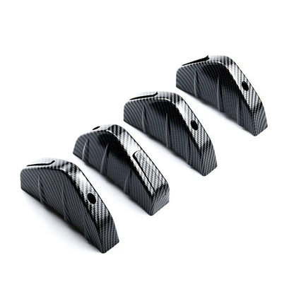 Black universal triangle rear car spoiler made from ABS plastic with a 15cm base.
