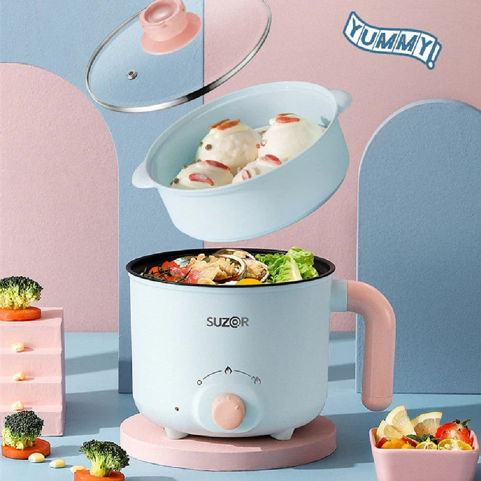 1.8L electric cooker with stainless steel exterior and ceramic crystal inner liner, knob controls