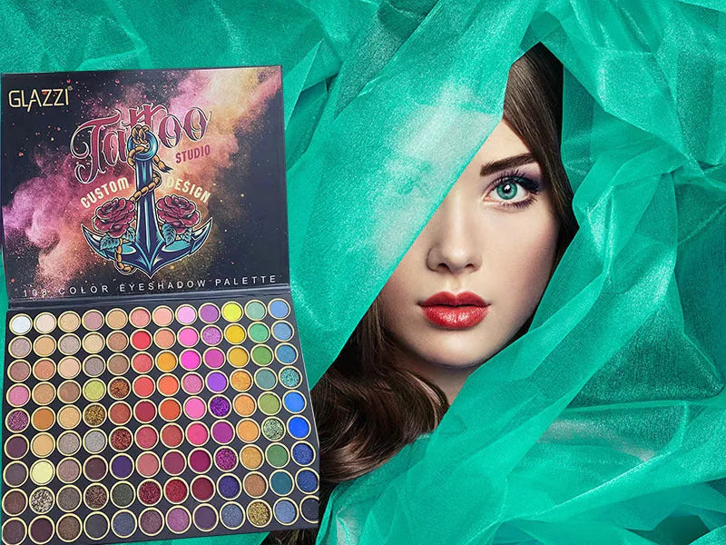 108-color waterproof eye shadow palette with pearlescent, matte, and shimmering shades