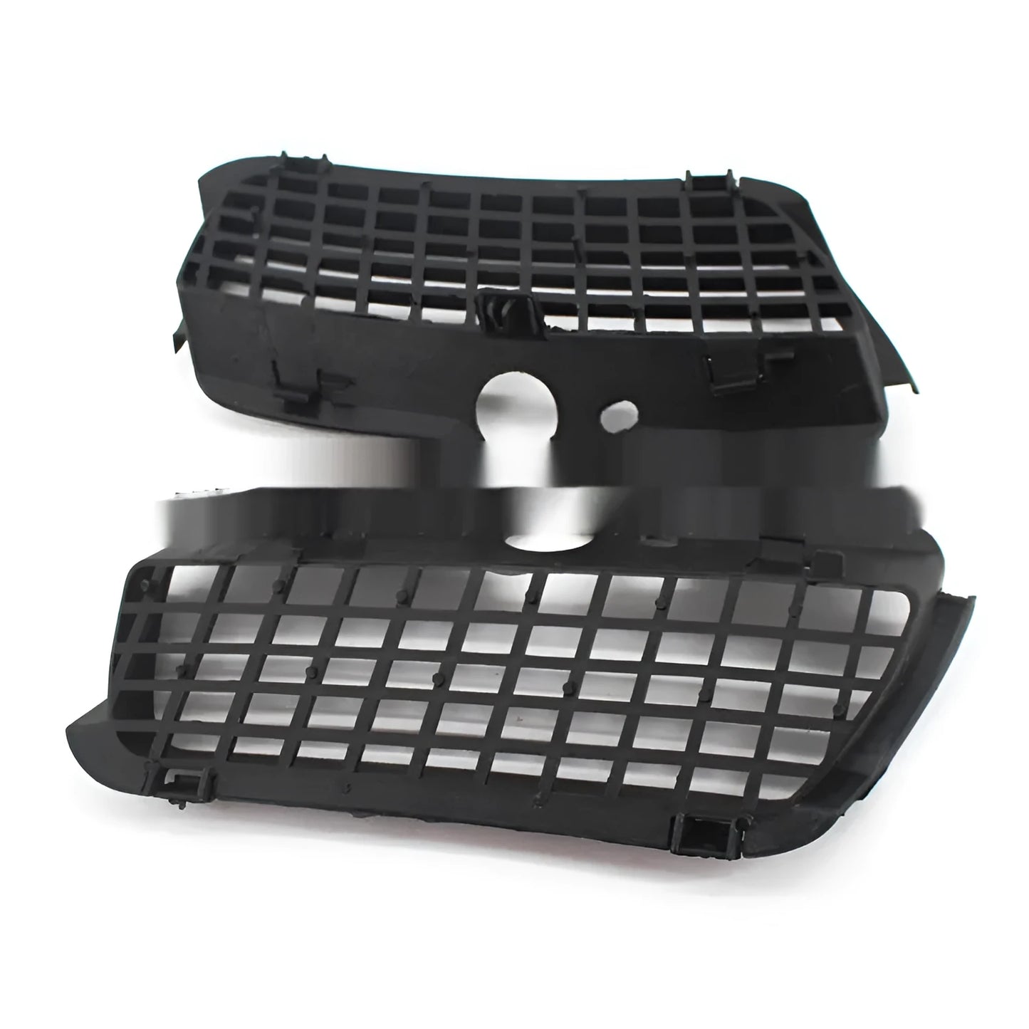 Pair of black ABS plastic Volkswagen Golf 3 fog lamp covers for front bumper.