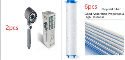 Premium high-pressure rainfall shower head with multiple spray modes and filtration for a refreshing and relaxing bathing experience