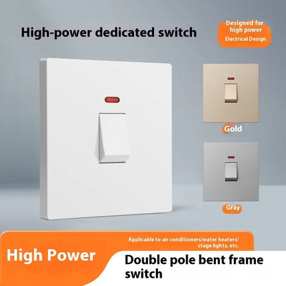 25A and 45A 3P high-power socket switches in gold, grey, or white for curved rack electrical panels