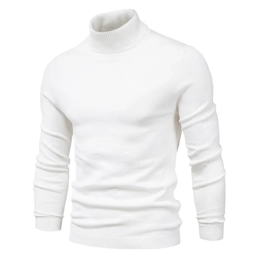 Men's slim fit turtleneck sweater in various colors for winter casual wear