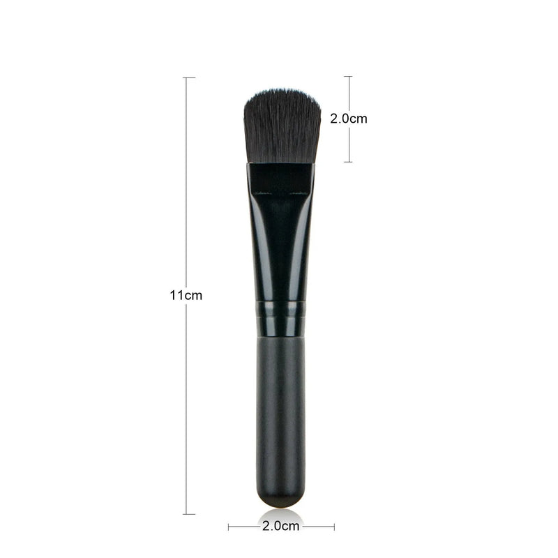 Wooden Handle Portable Facial Treatment Brush with Artificial Fibre Bristles 12cm Total Length 2cm Hair Length Short Rod Makeup Tool for General Use in Black and Wood Colour Options