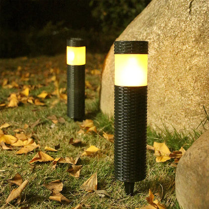 Abstract outdoor waterproof garden light measuring 65mm diameter with three lighting mode options