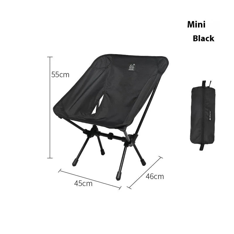 Aluminium alloy folding moon chair in outdoor setting with Oxford cloth seating and foldable frame