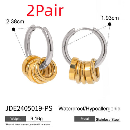 Stainless steel electroplated earrings with hypoallergenic construction for sensitive skin wearers