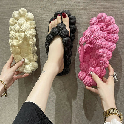 Women's PVC bubble slippers with herringbone sole in various colors