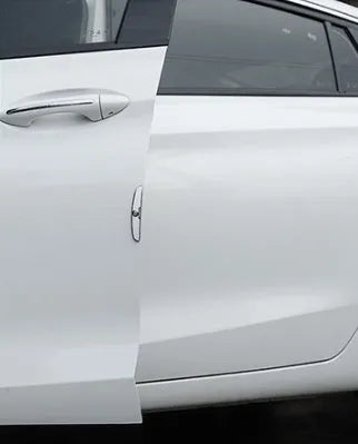 Universal Car Door Edge Protector Strips Thickened PVC and Metal Anti-Scratch Guard Adhesive Installation for Most Vehicles Black Luminous Transparent White 4 Pack