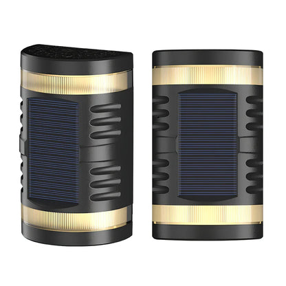 Solar-powered outdoor wall light with waterproof ABS housing measuring 90x60x151mm