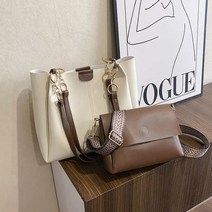 Two-piece set of large capacity totes in various colors for work and commute