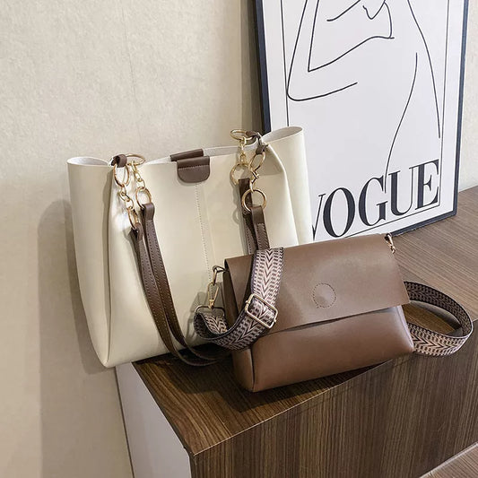 Two-piece set of large capacity totes in various colors for work and commute