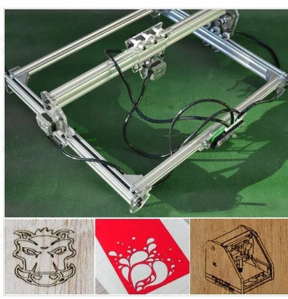 Miniature 3000mW laser engraving machine with 400mm by 300mm base plate for marking and lettering