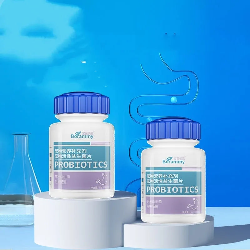 Bottle of Pet Active Probiotic Tablets containing 180 tablets for pet digestive health