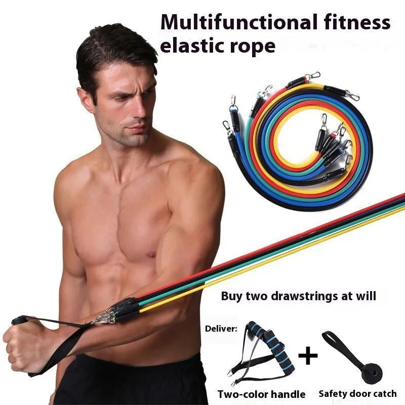 Multi-functional door sports pulling rope set with ABS plastic components and two hook sizes