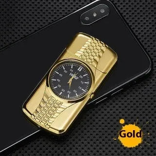USB electronic cigarette lighter metal men's watch lighter in F777 Black and F777 White with wind resistance