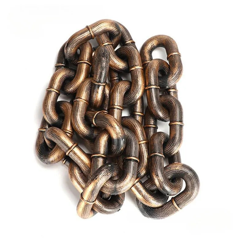 Plastic-coated iron chain dog leash in antique silver colour with D-ring connection