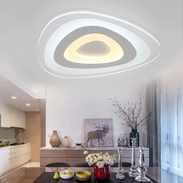 Modern triangle LED ceiling lamp for bedroom and dining room, 20cm to 78cm, 15W to 56W, 220V
