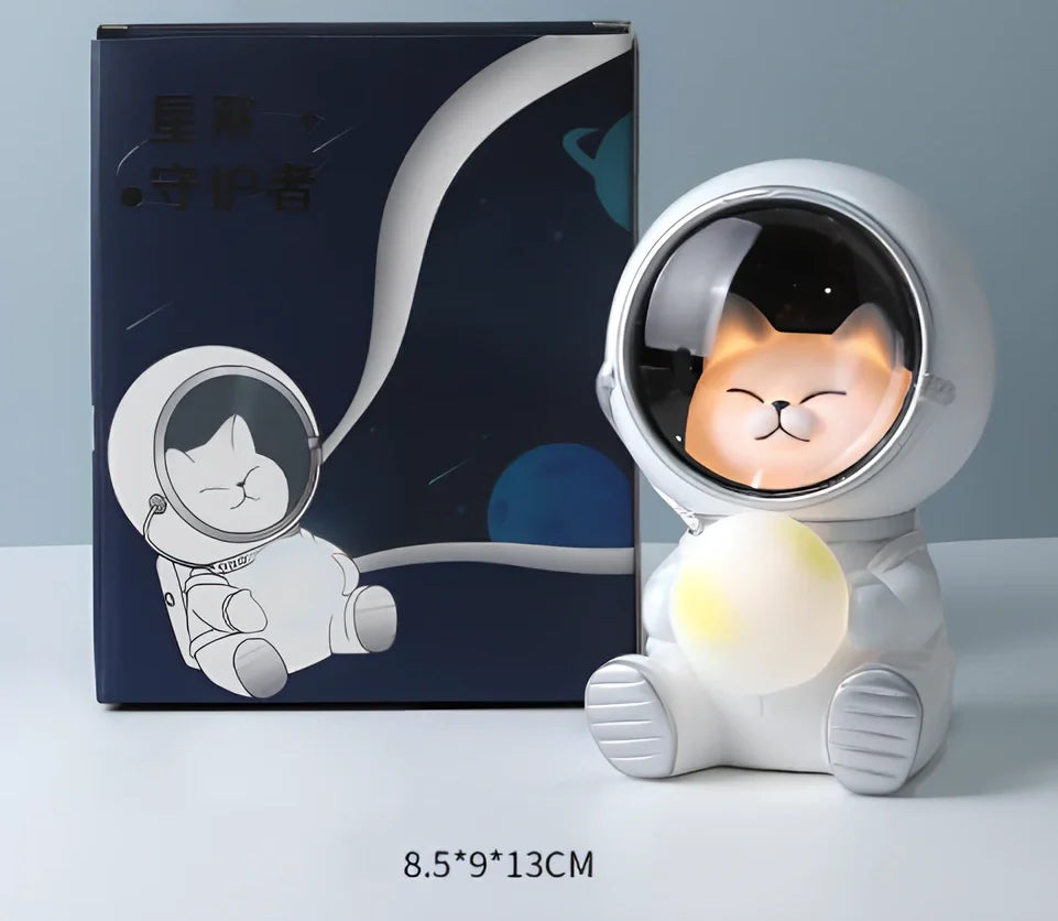Starry sky animal atmosphere night light with resin construction measuring 9.5x10.5x13cm